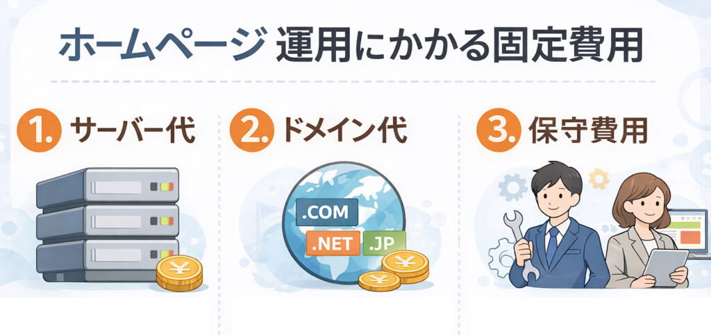 ホームページ運用にかかる固定費用